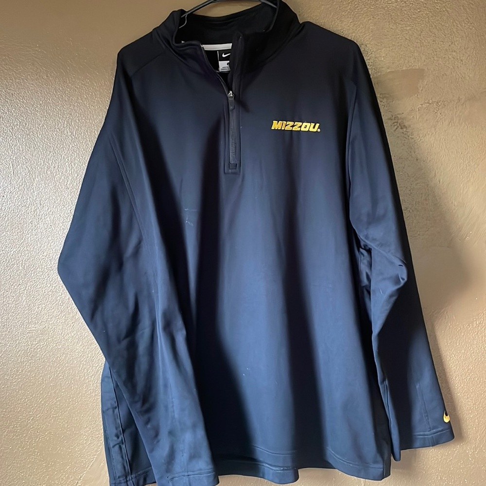 Nike Mizzou Black Collared 1/4 Zip Sweater / Size Large